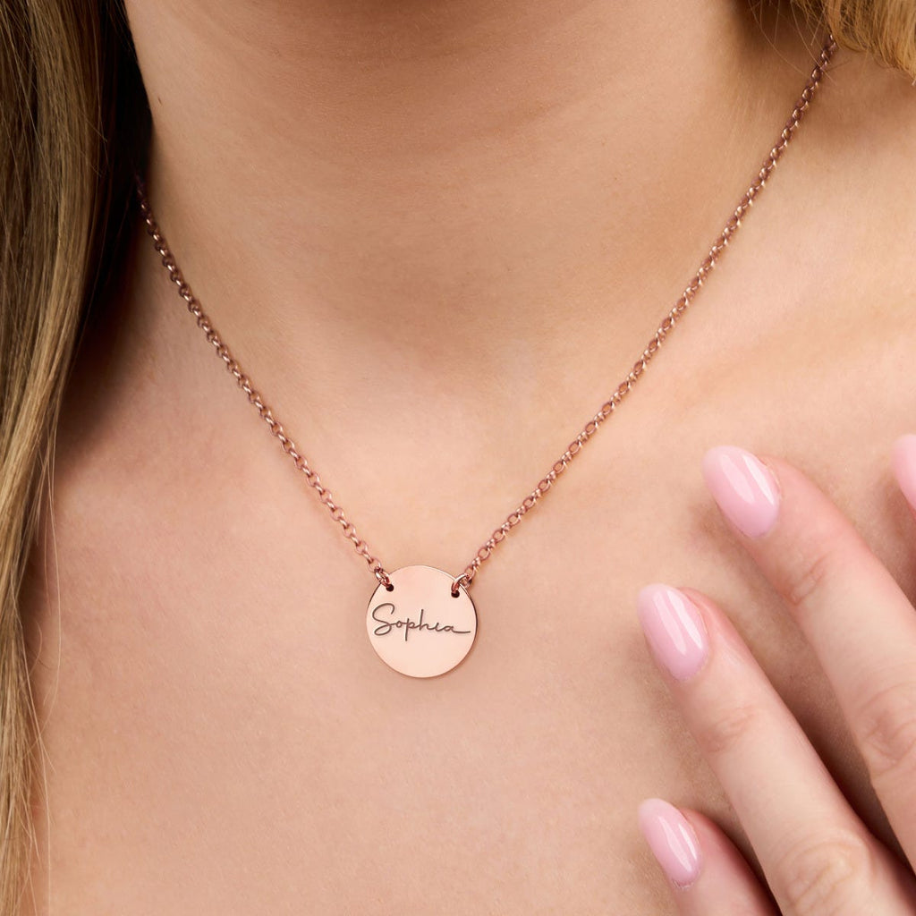 Custom Name Stainless Steel Round Necklace