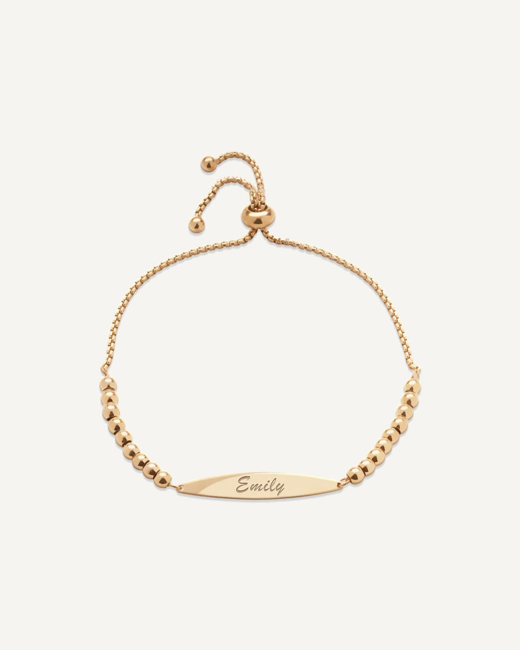 Custom Engraved Stainless Steel Women's Figaro Link ID Bracelet with Ball Charms