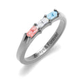 Three-Stone Baguette Birthstone Ring