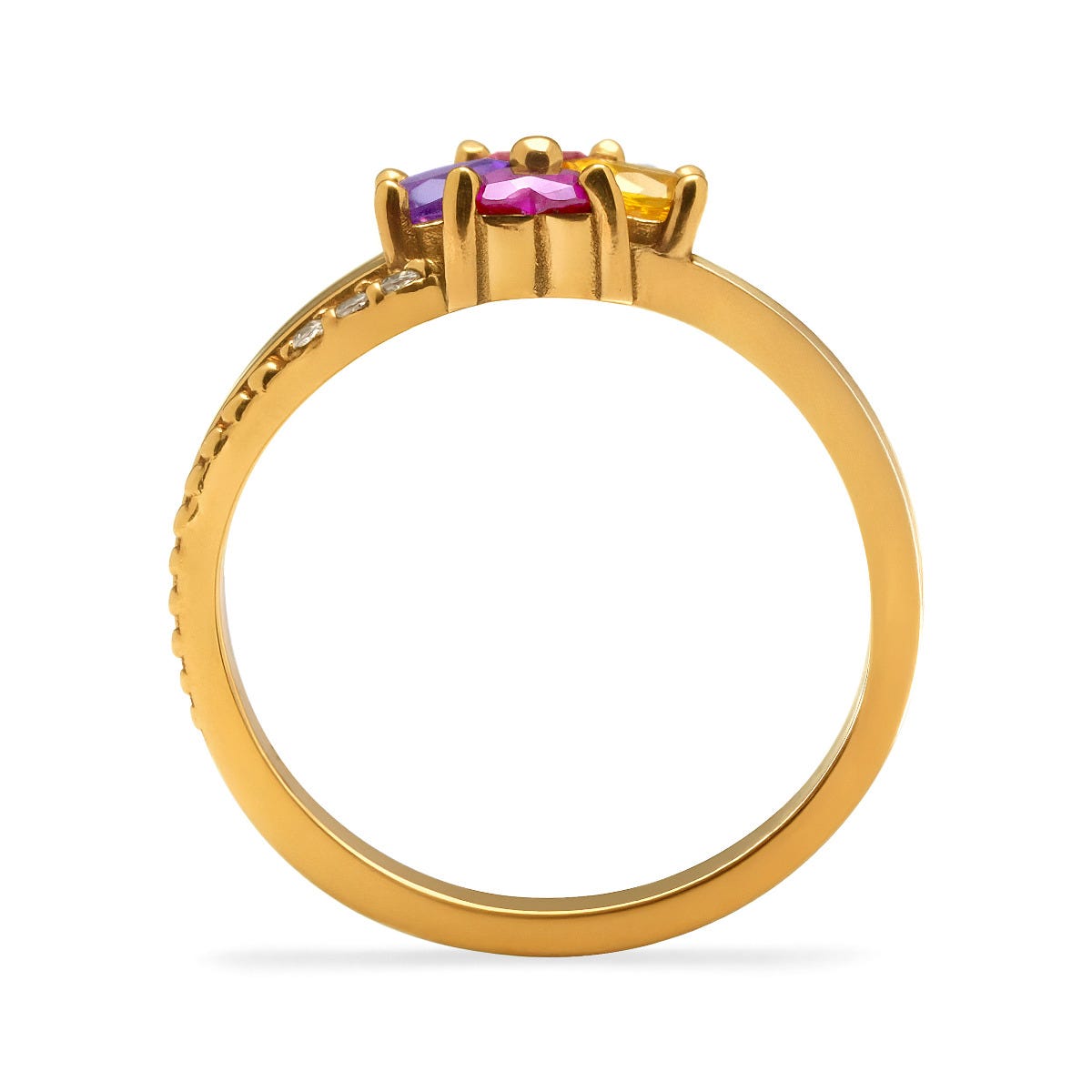 4 Birthstone Heart Shaped Birthstone Ring