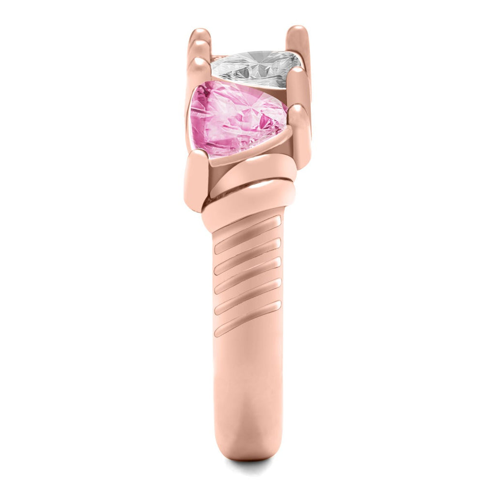 Milgrain Antiqued Mother Ring with Trillion Stones