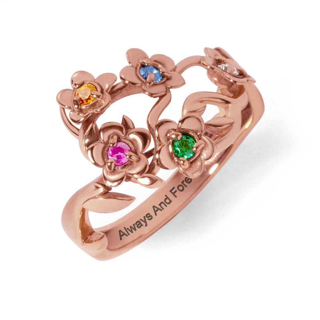 Flower Birthstone Ring