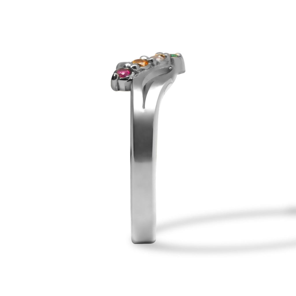 Diagonal Cutout Birthstone Ring