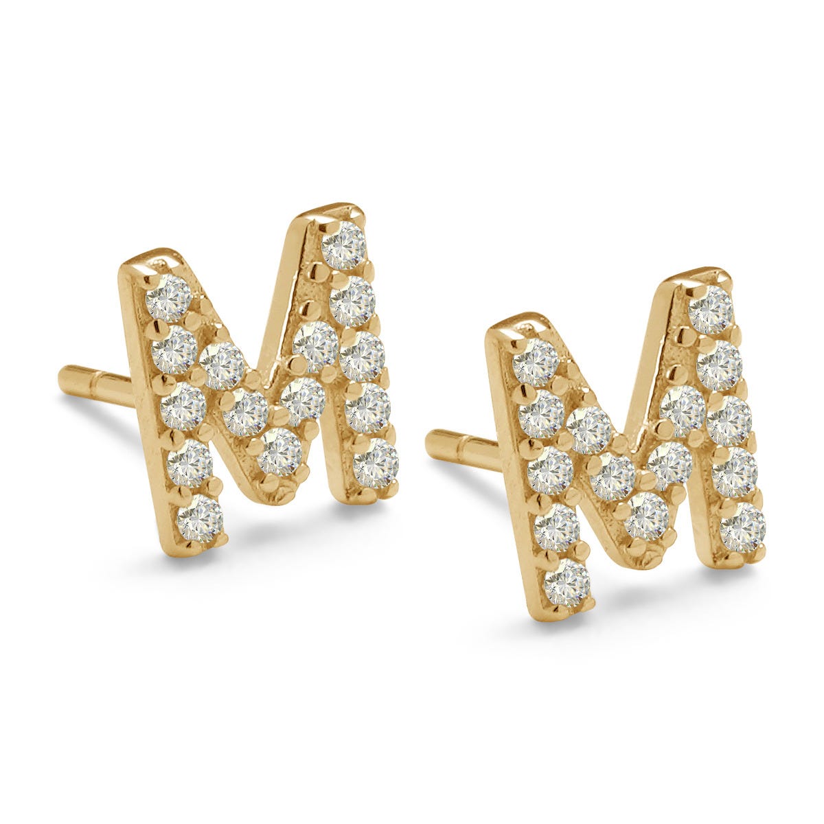 CZ Initial Earrings