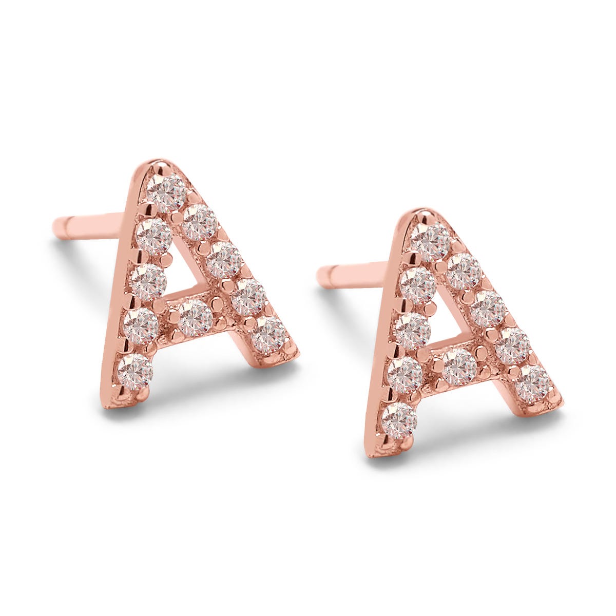 CZ Initial Earrings