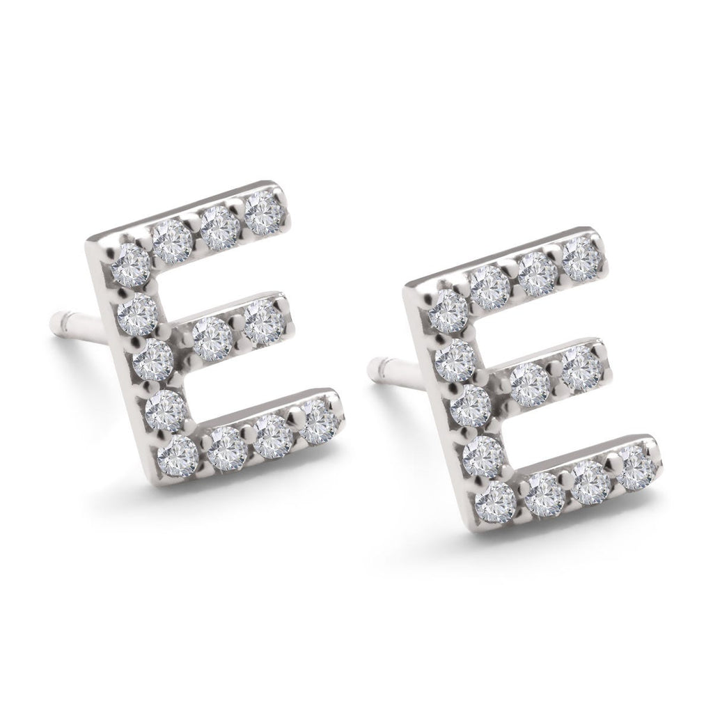 CZ Initial Earrings