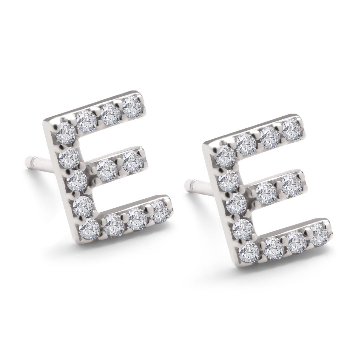 CZ Initial Earrings