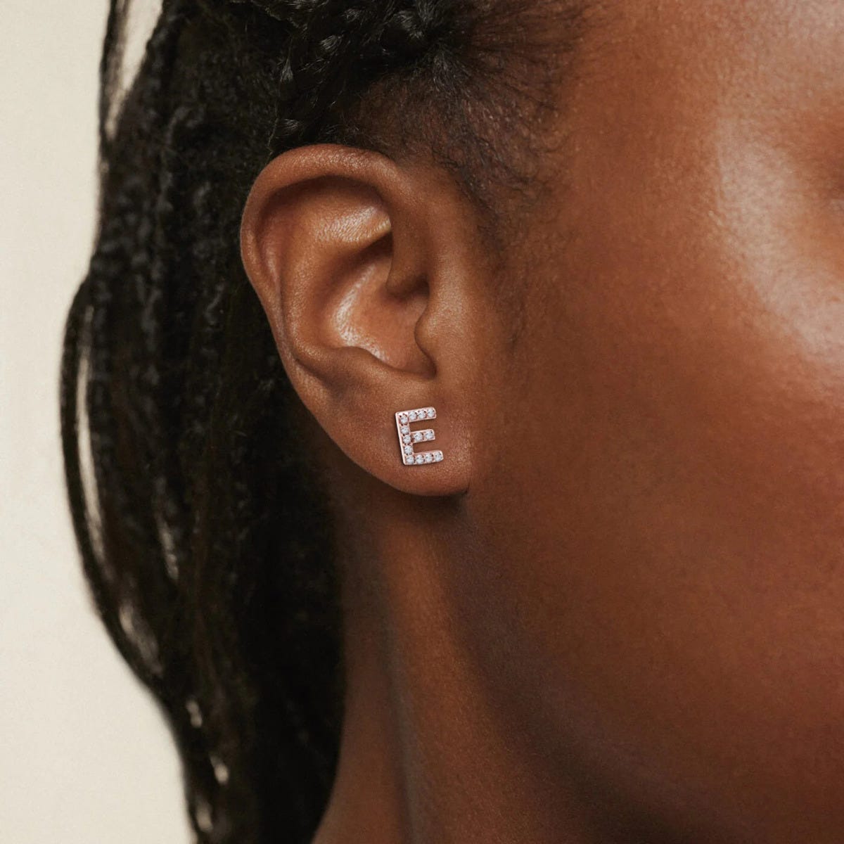 CZ Initial Earrings