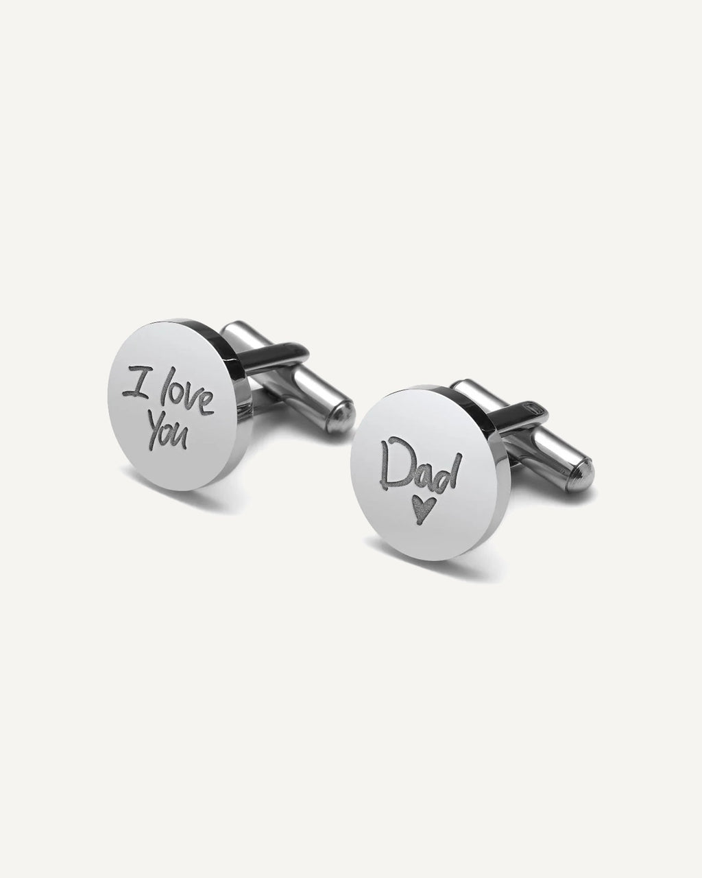 Personalized Handwriting Men's Round Cufflinks