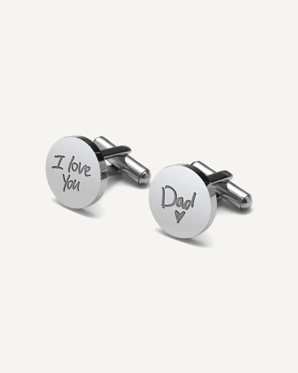 Personalized Handwriting Men's Round Cufflinks