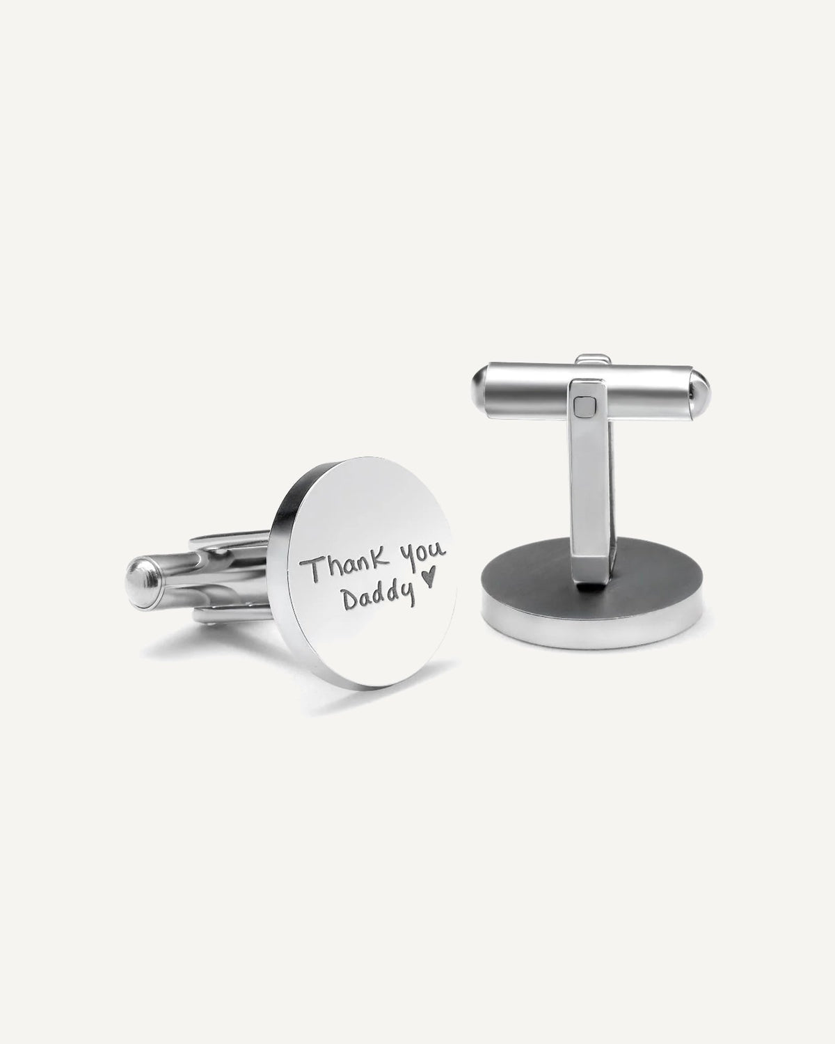 Personalized Handwriting Men's Round Cufflinks