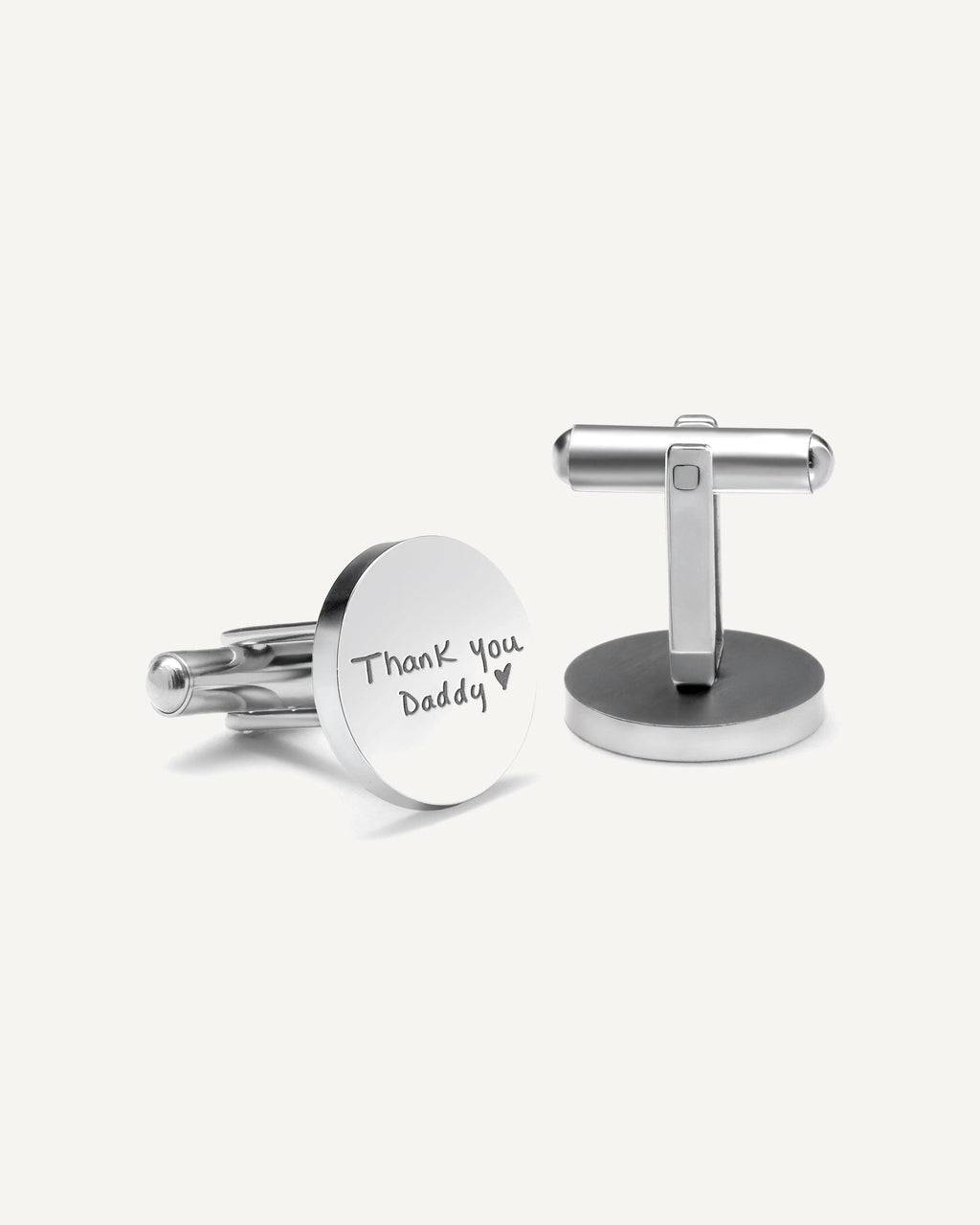 Personalized Handwriting Men's Round Cufflinks