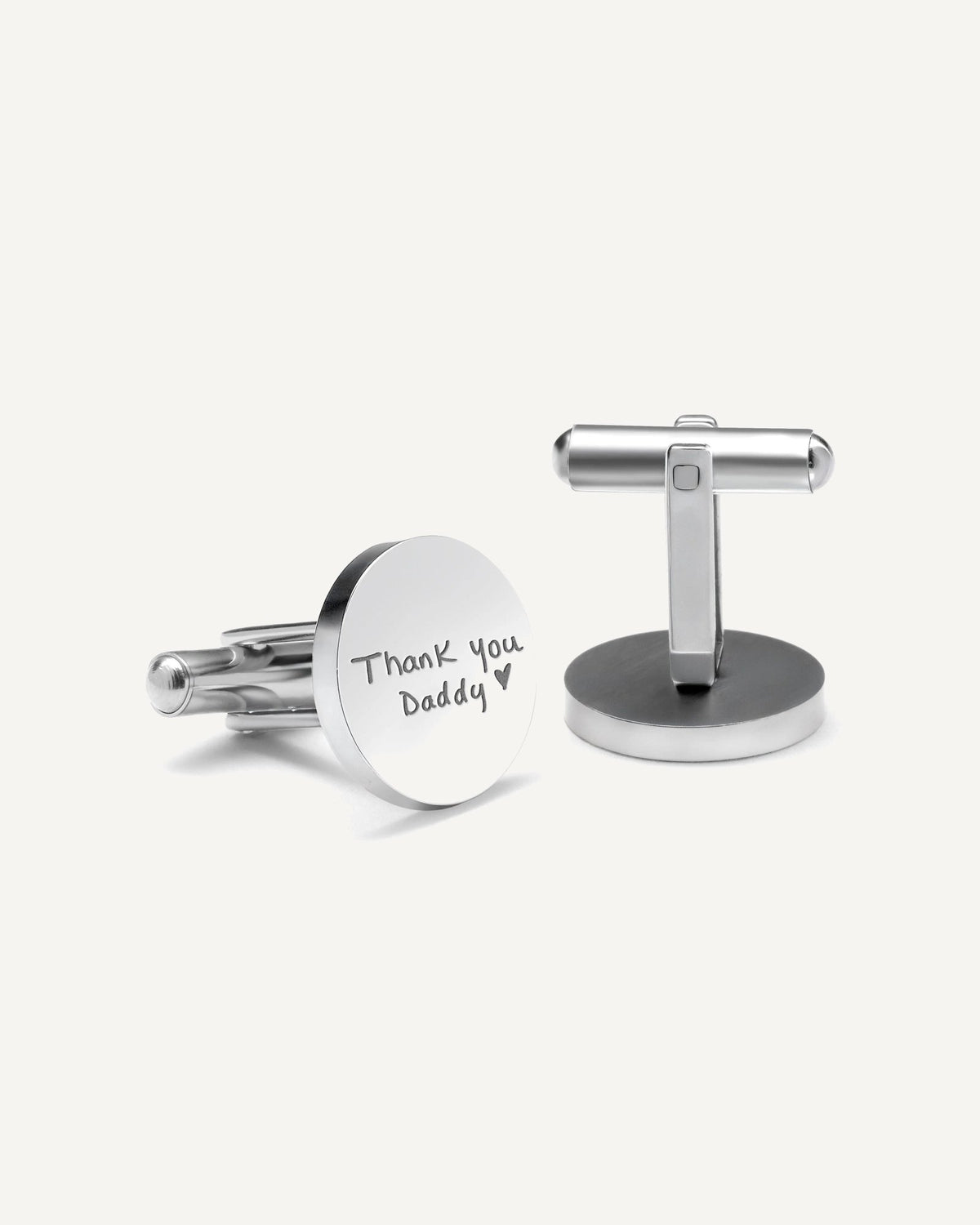 Personalized Handwriting Men's Round Cufflinks
