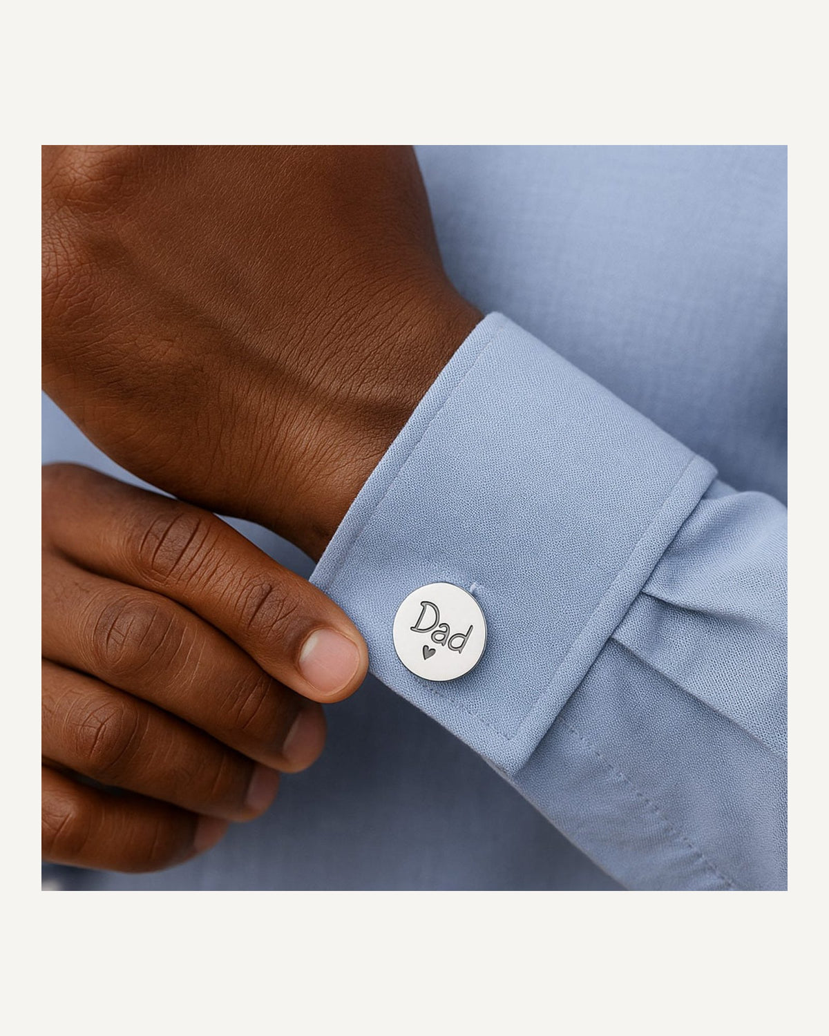 Personalized Handwriting Men's Round Cufflinks