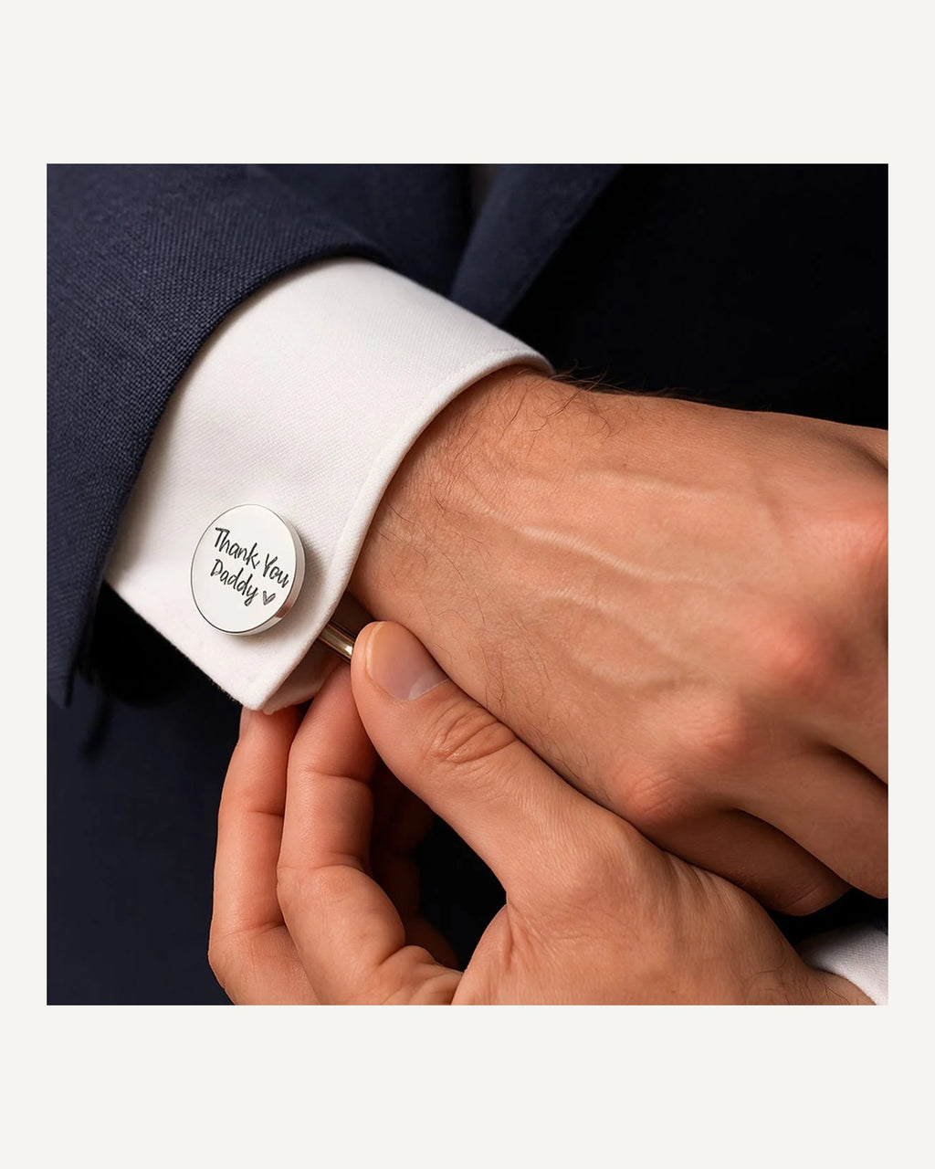 Personalized Handwriting Men's Round Cufflinks