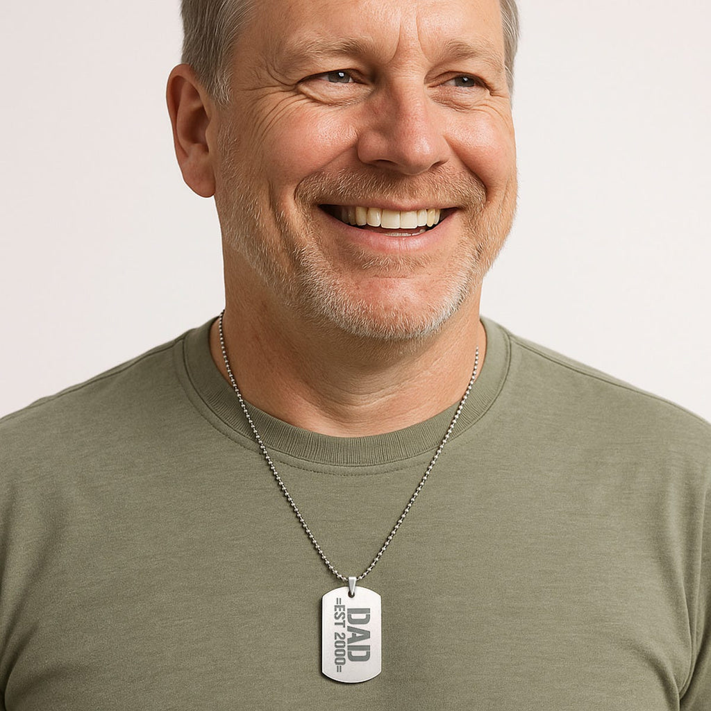 Personalized "DAD" Stainless Dog Tag