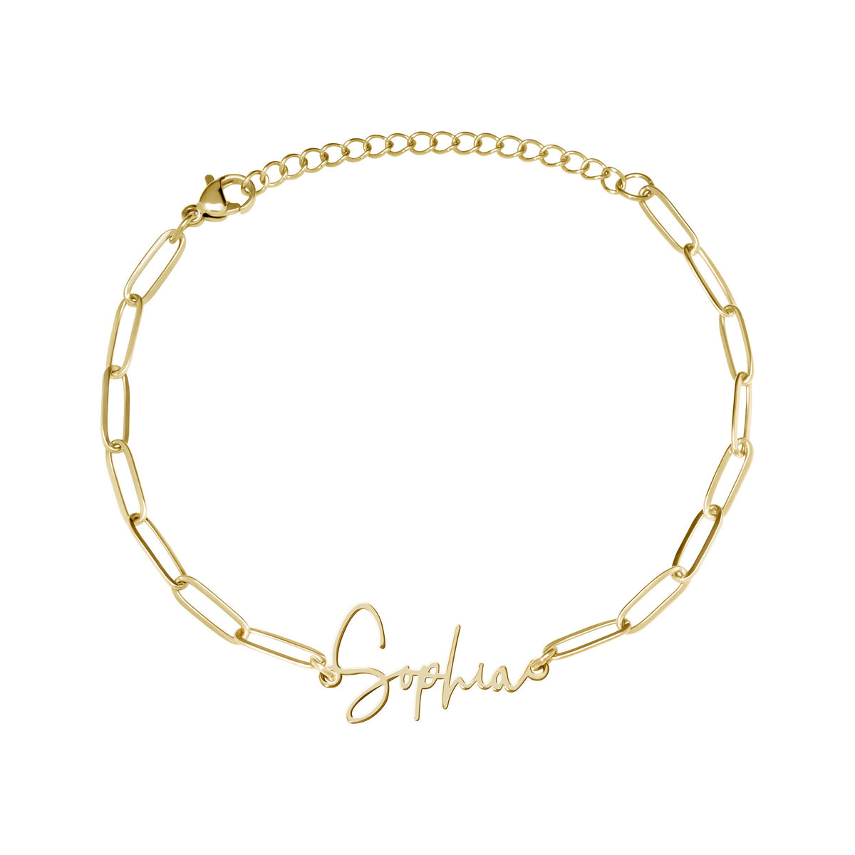 Paperclip Modern Script Anklet