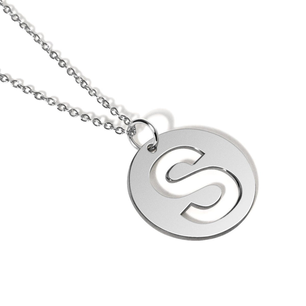 Initial Round Cut Out Pendant
