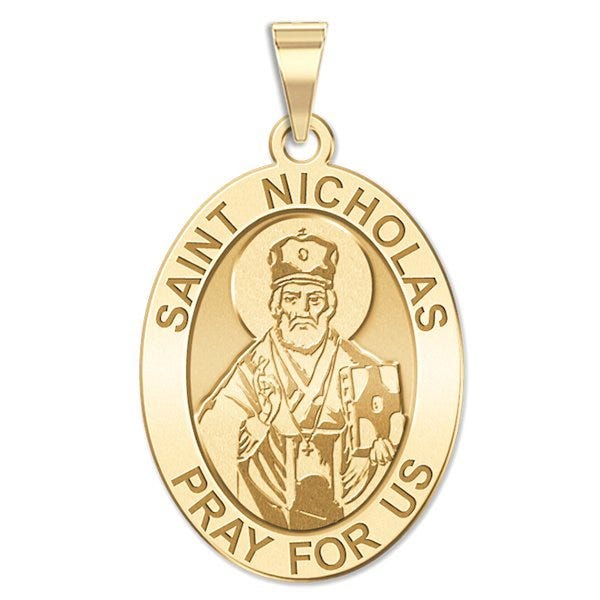 Saint Nicholas OVAL Religious Medal  "EXCLUSIVE"