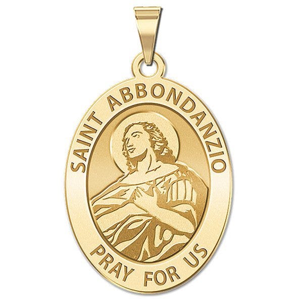 Saint Abbondanzio Religious Medal - Oval "EXCLUSIVE"