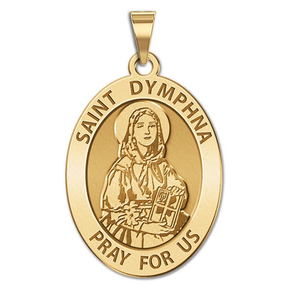 Saint Dymphna Oval Religious Medal "EXCLUSIVE"