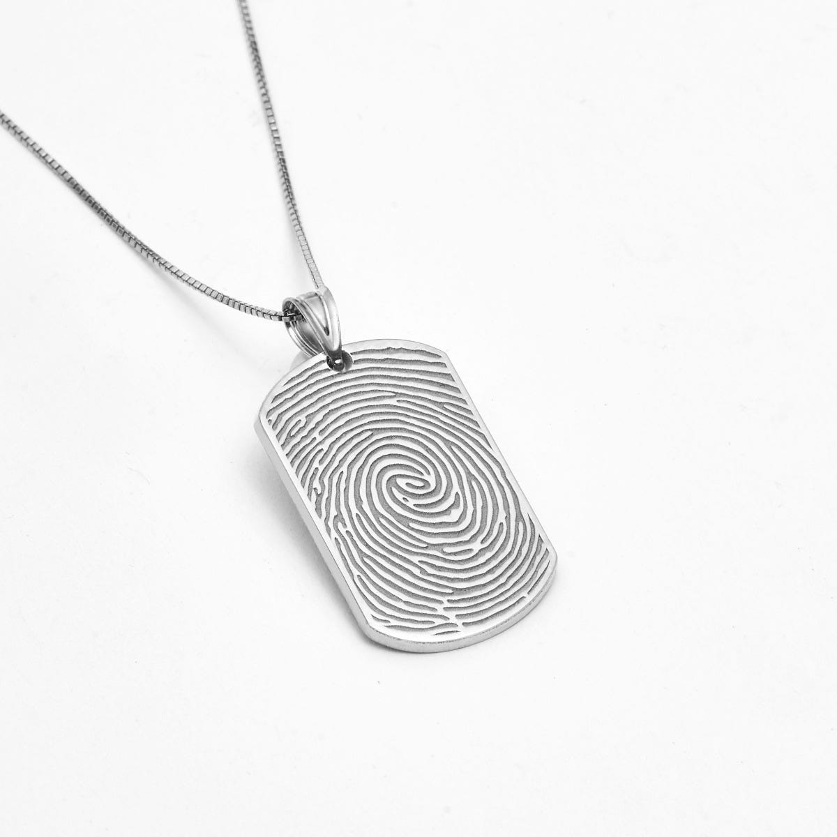 Custom Fingerprint Dog Tag Charm or Pendant