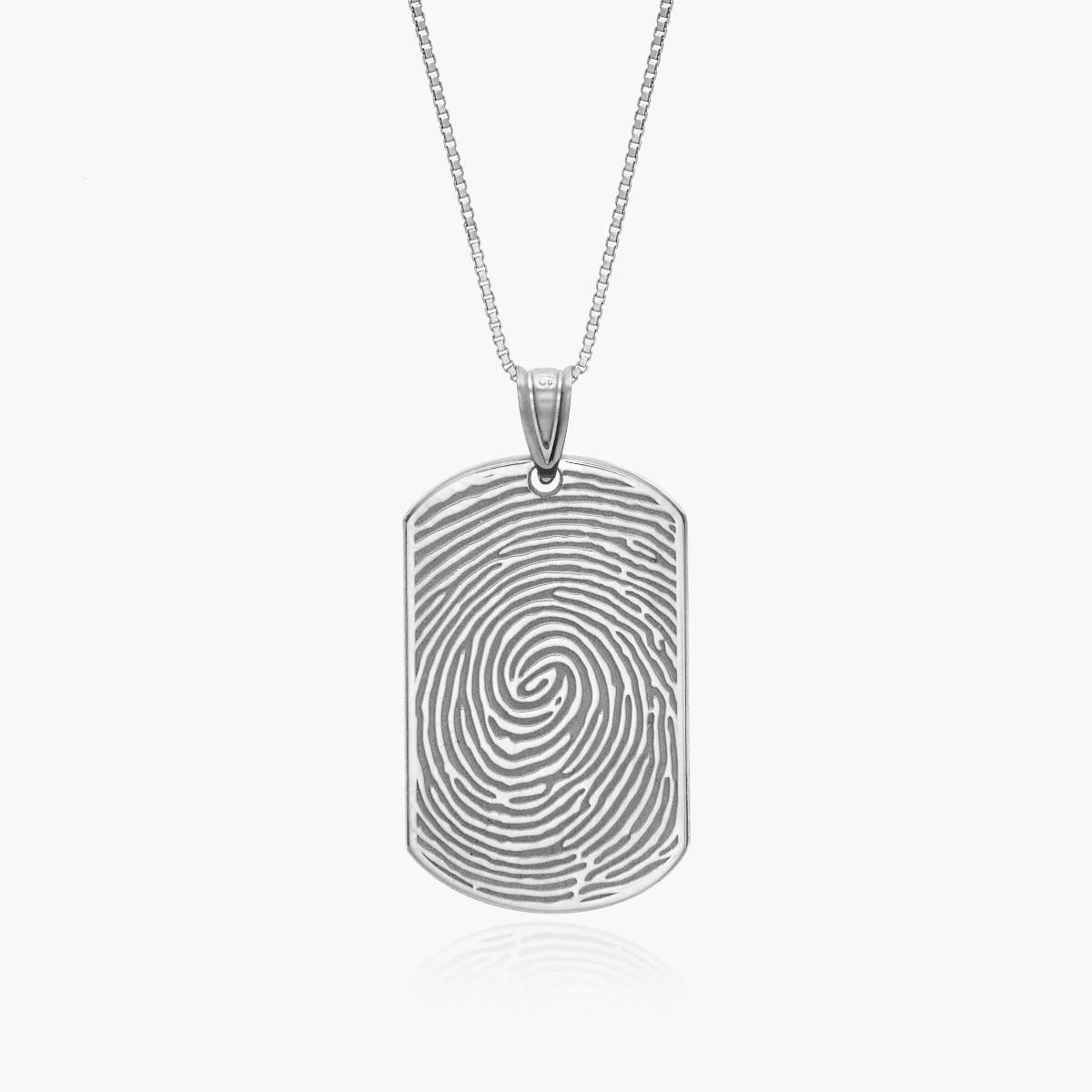 Custom Fingerprint Dog Tag Charm or Pendant