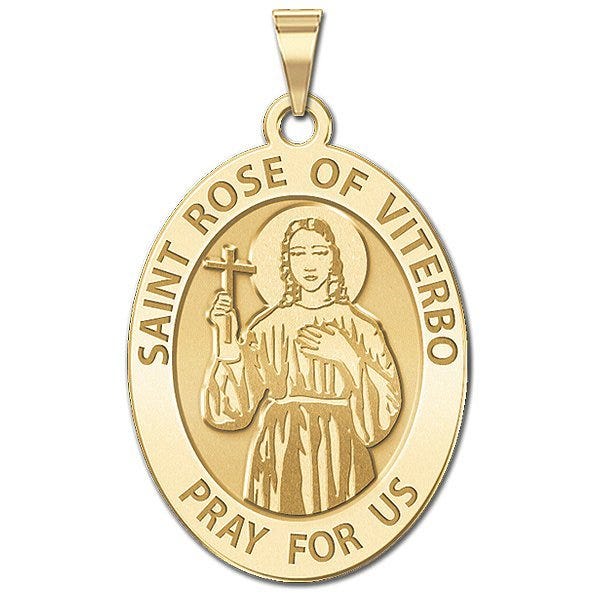 Saint Rose of Viterbo - Oval Religious Medal