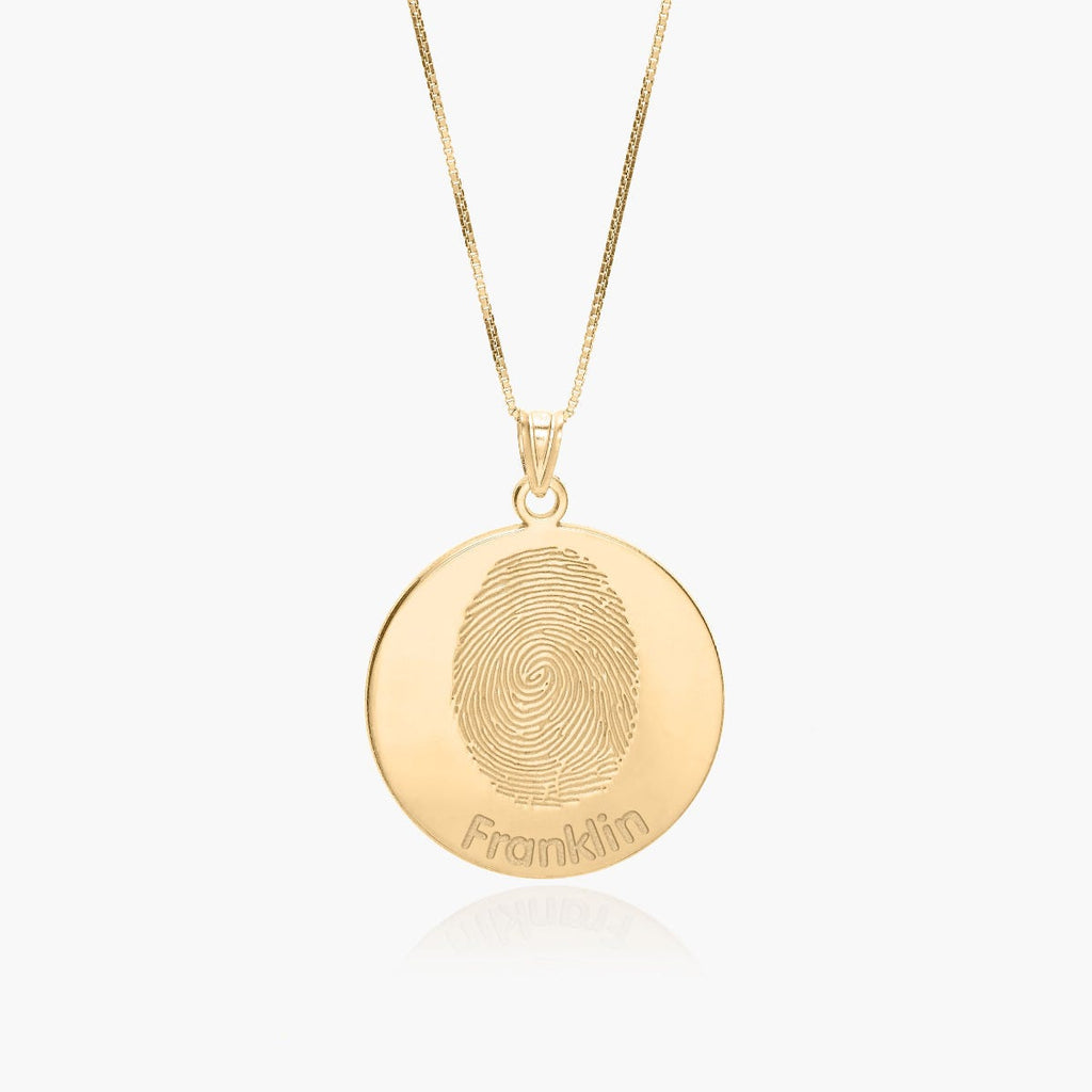 Custom Fingerprint Round Charm or Pendant