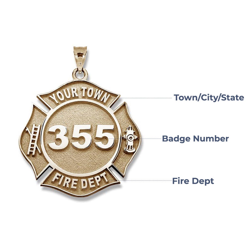 Personalized Firefighter Badge with Your Number & Department