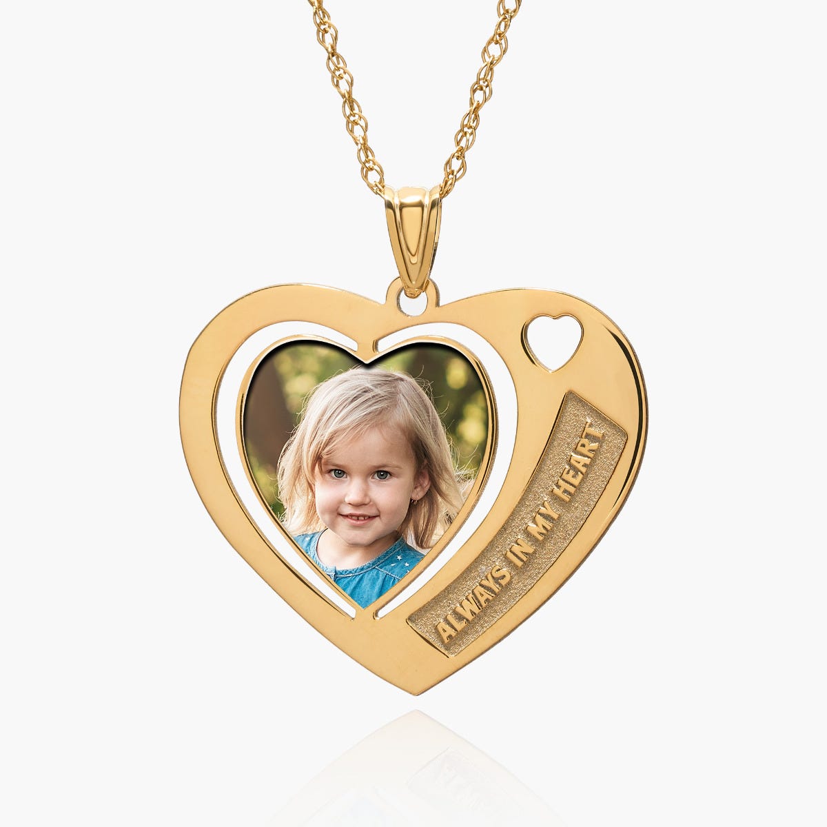 Heart Pendant with  "Always in my Heart" Etched