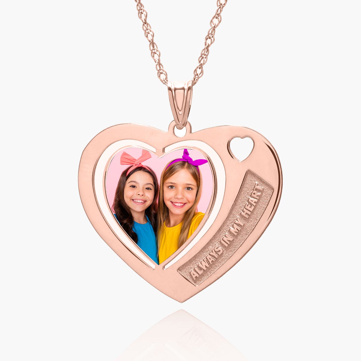 Heart Pendant with  "Always in my Heart" Etched