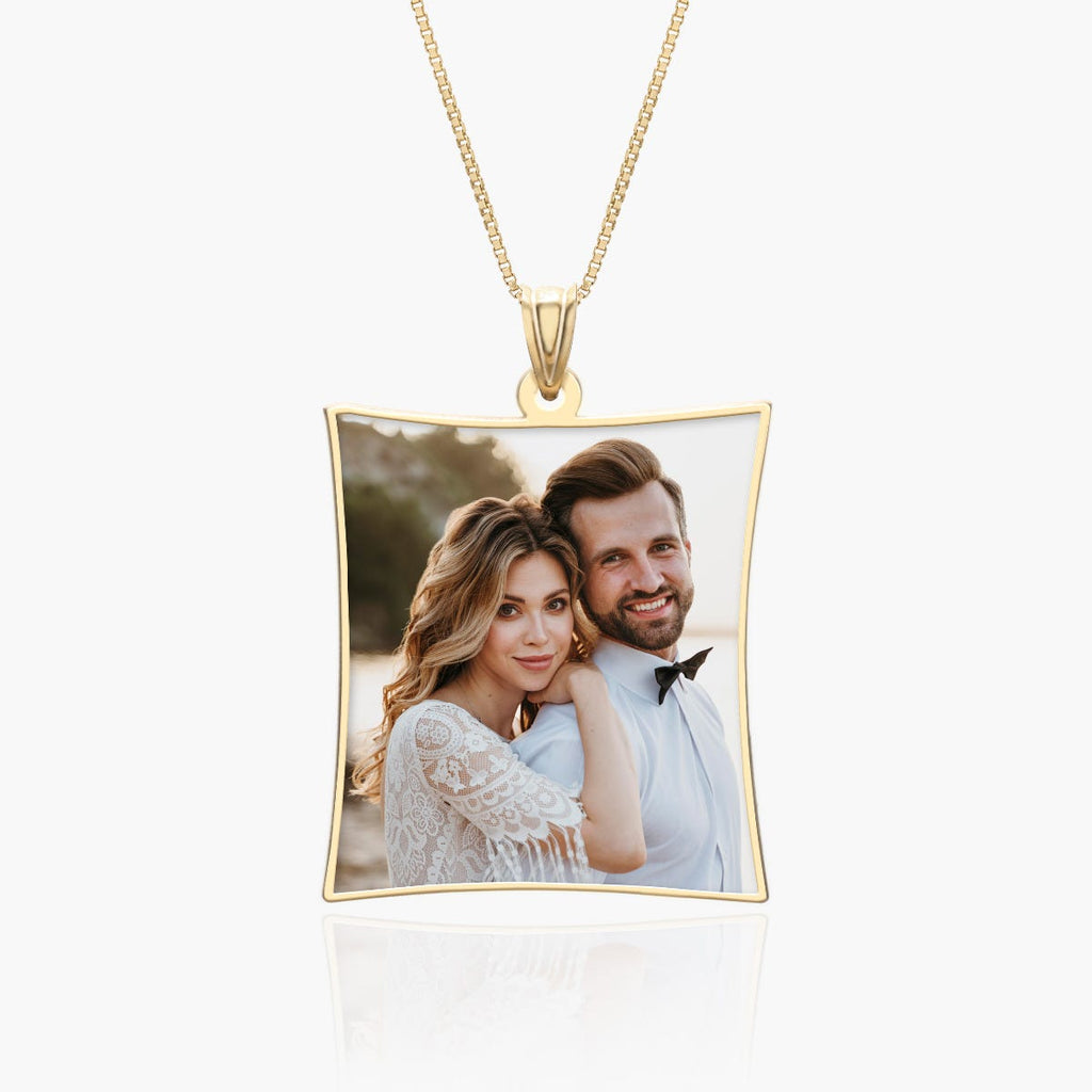 Curved Rectangle Photo Pendant Charm "EXCLUSIVE"