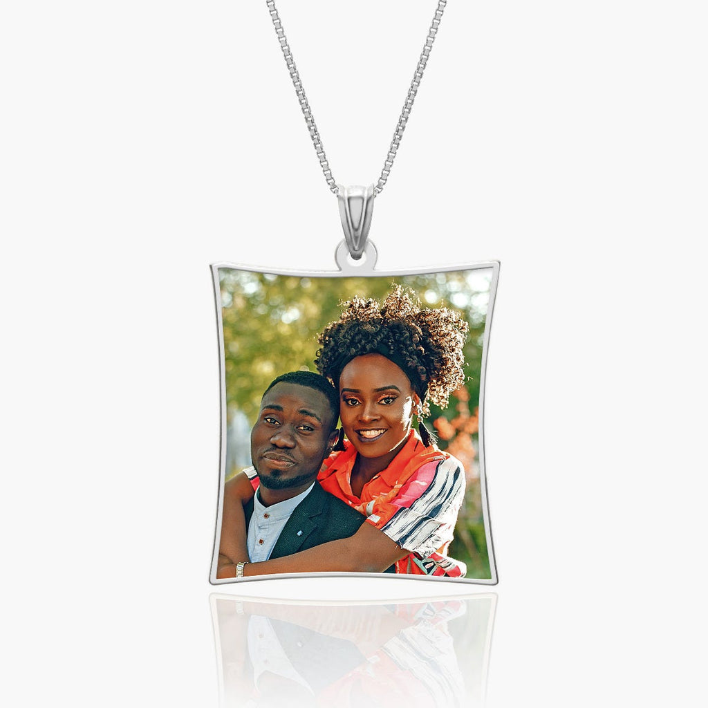 Curved Rectangle Photo Pendant Charm "EXCLUSIVE"
