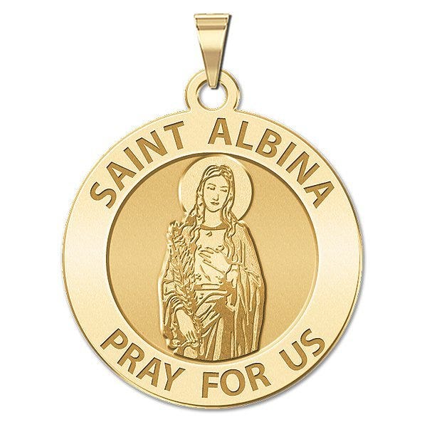 Saint Albina Round Religious Medal "EXCLUSIVE"