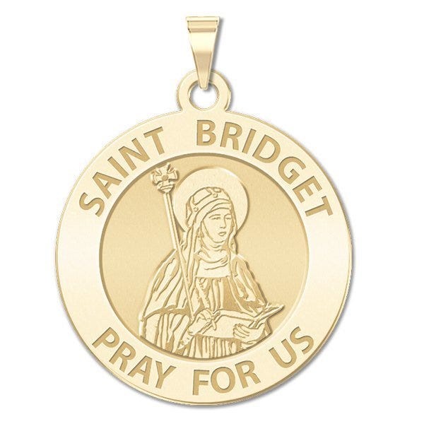 Saint Bridget of Sweden Round Religious Medal - "EXCLUSIVE"