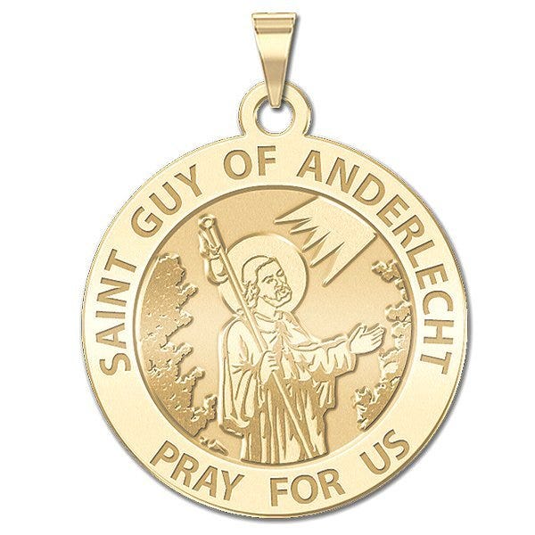 Saint Guy of Anderlecht Round Religious Medal