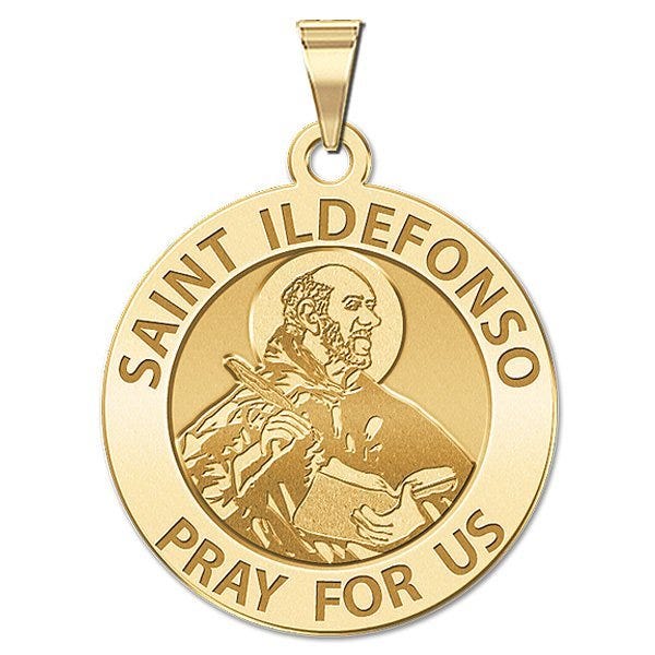 Saint Ildefonso Round Religious Medal