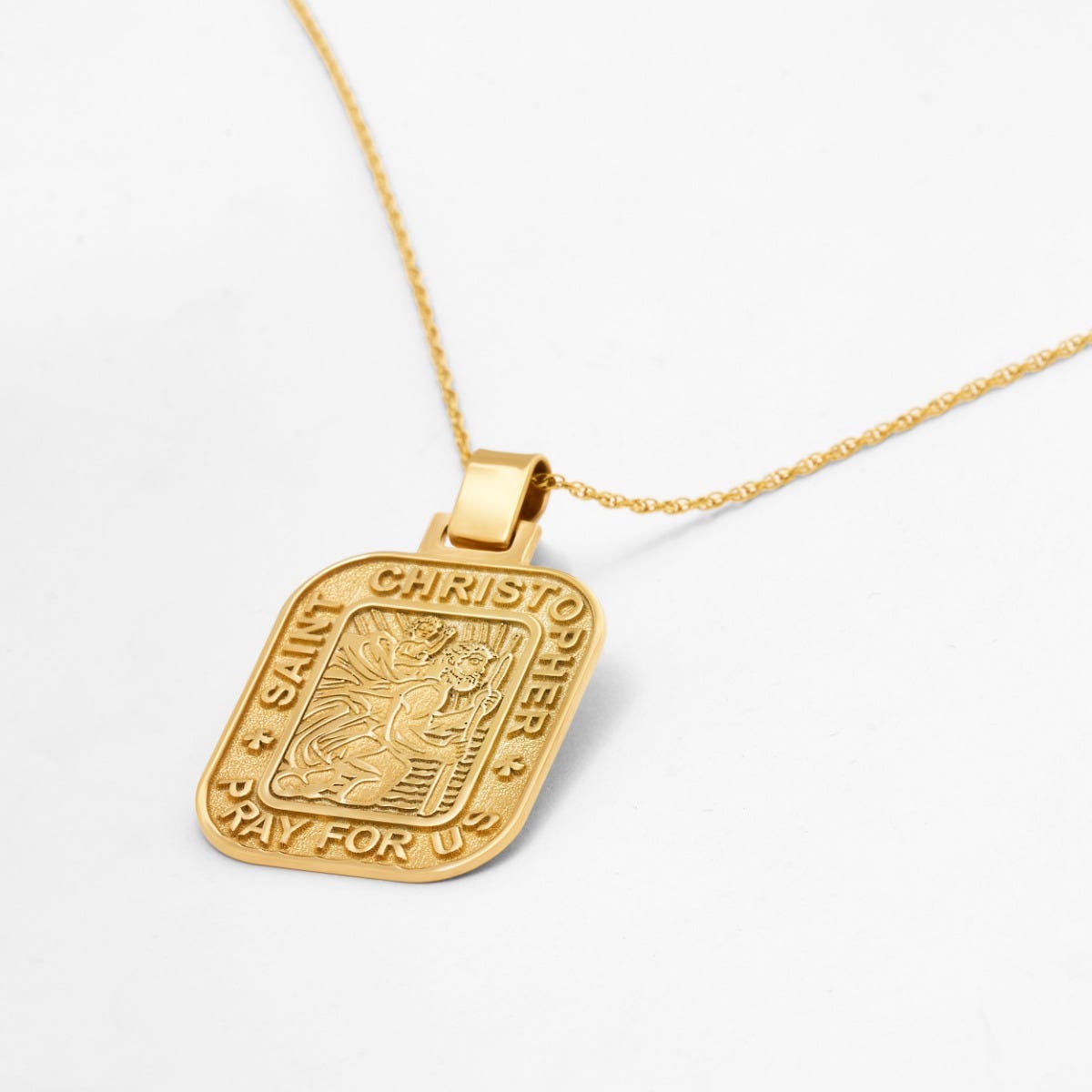 Saint Christopher Rectangle Religious Medal  "EXCLUSIVE"