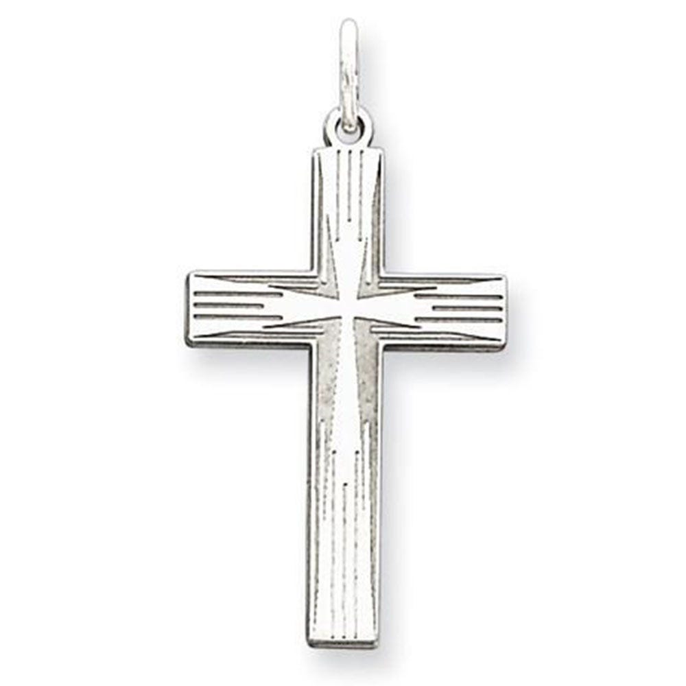 Sterling Silver Laser Designed Cross Pendant