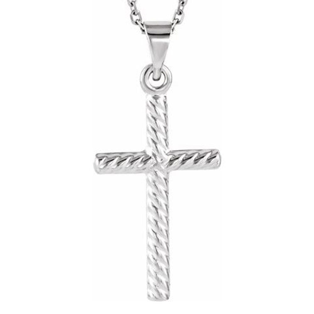 14K White Gold CROSS PENDANT