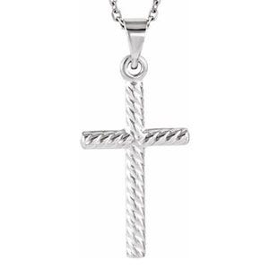 14K White Gold CROSS PENDANT