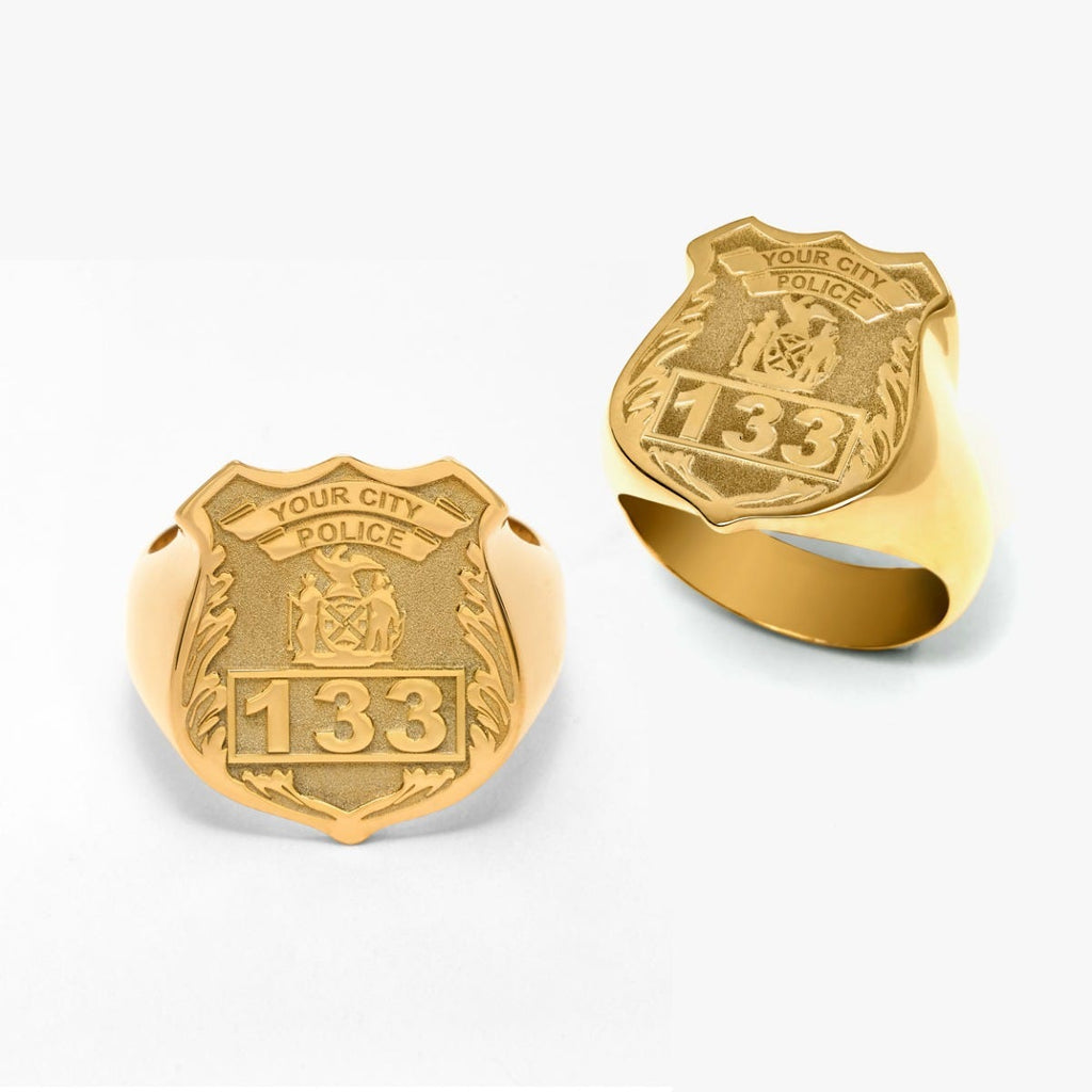 Personalized Police Badge Ring