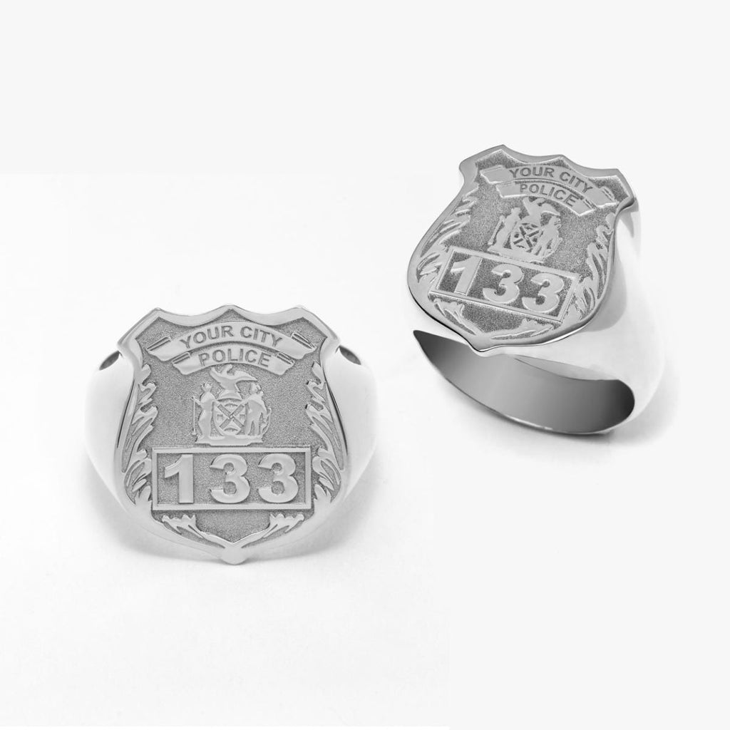 Personalized Police Badge Ring