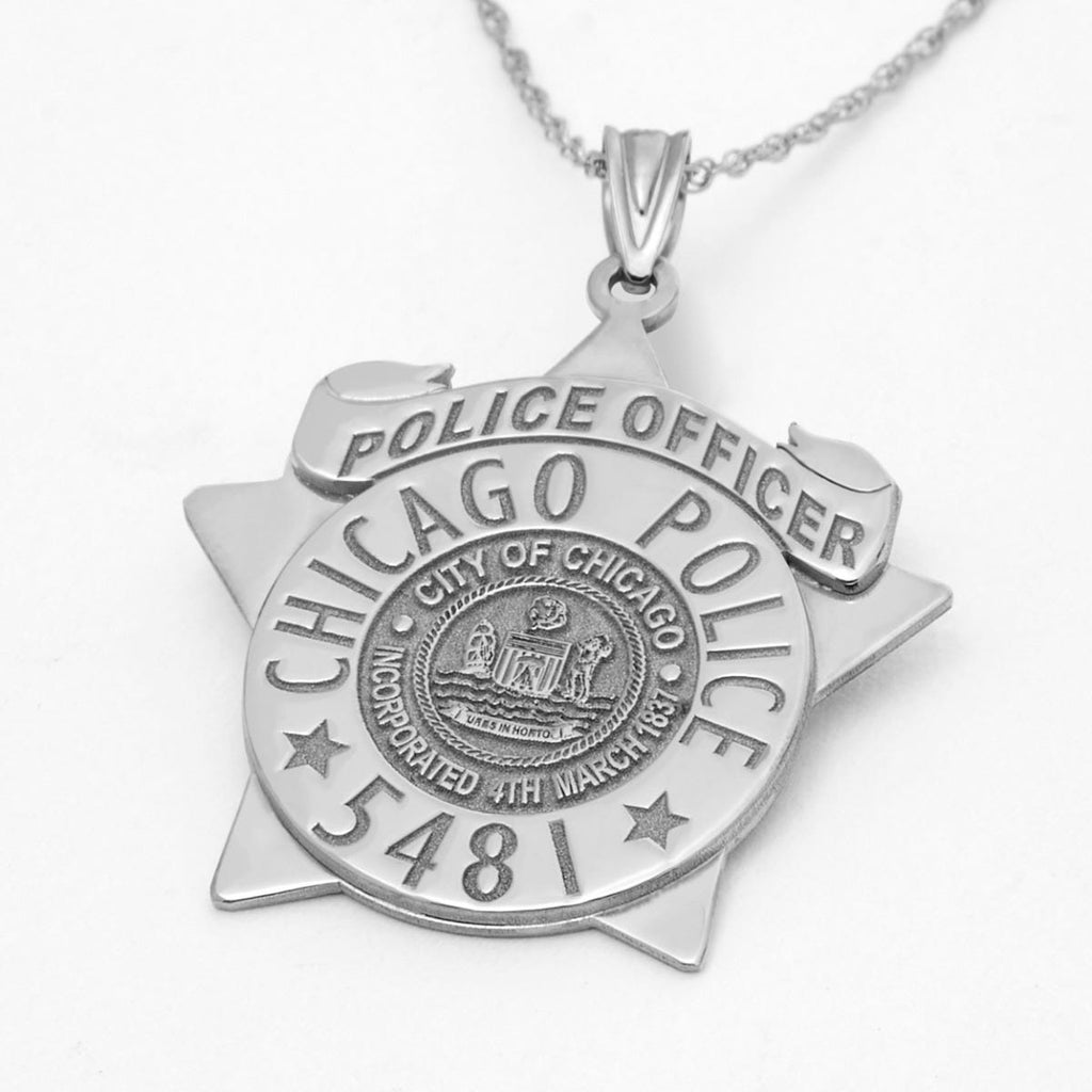 Personalized Chicago Police Star Badge with Your Name or Rank and Number
