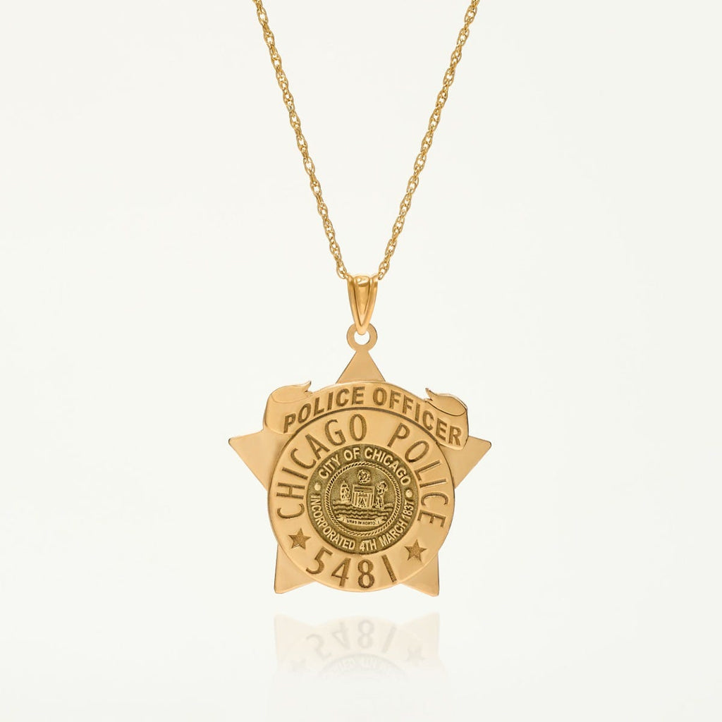 Personalized Chicago Police Star Badge with Your Name or Rank and Number