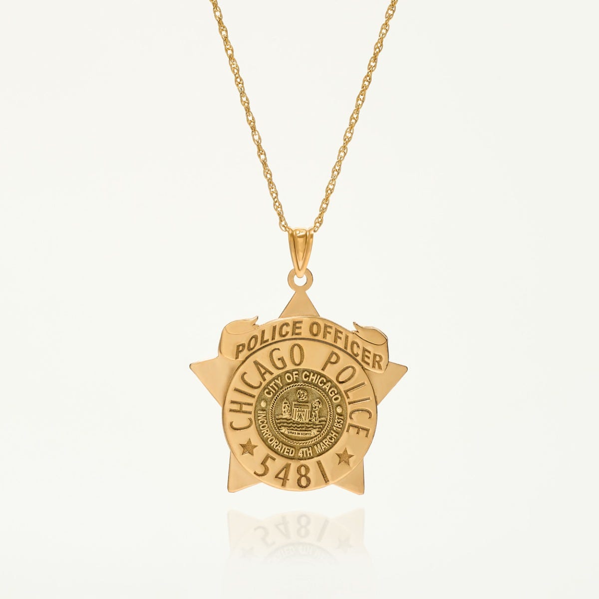 Personalized Chicago Police Star Badge with Your Name or Rank and Number