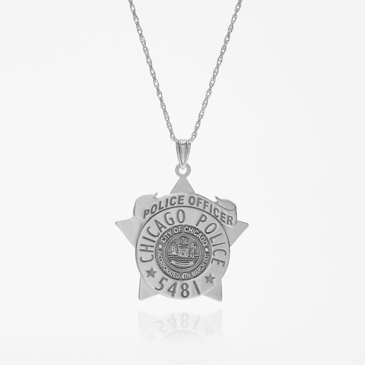 Personalized Chicago Police Star Badge with Your Name or Rank and Number