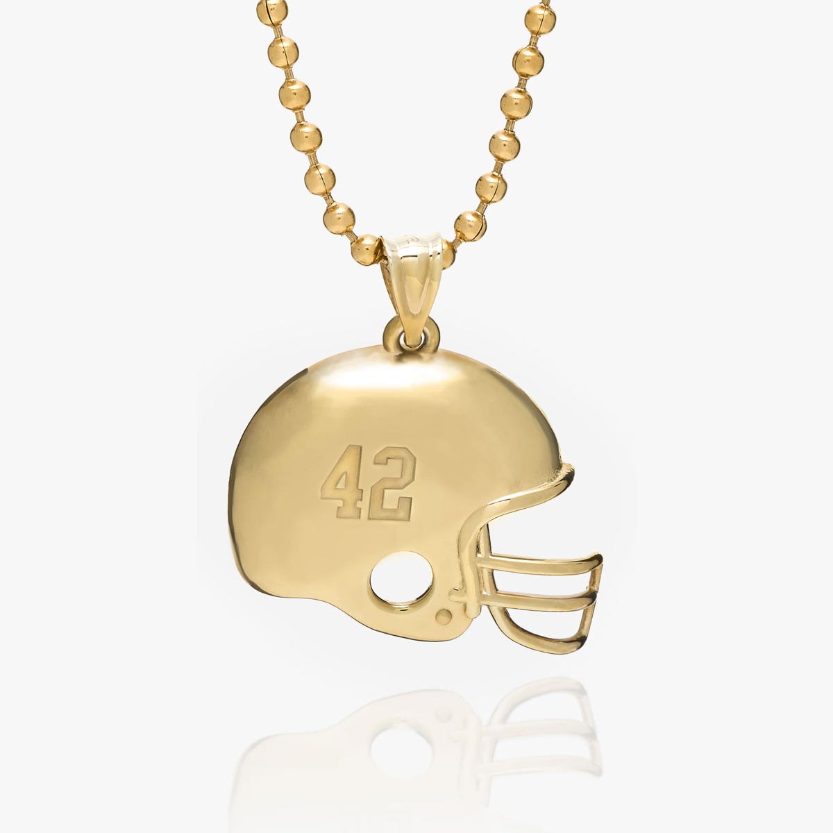 Personalized 3D Football Helmet with Number Charm or Pendant