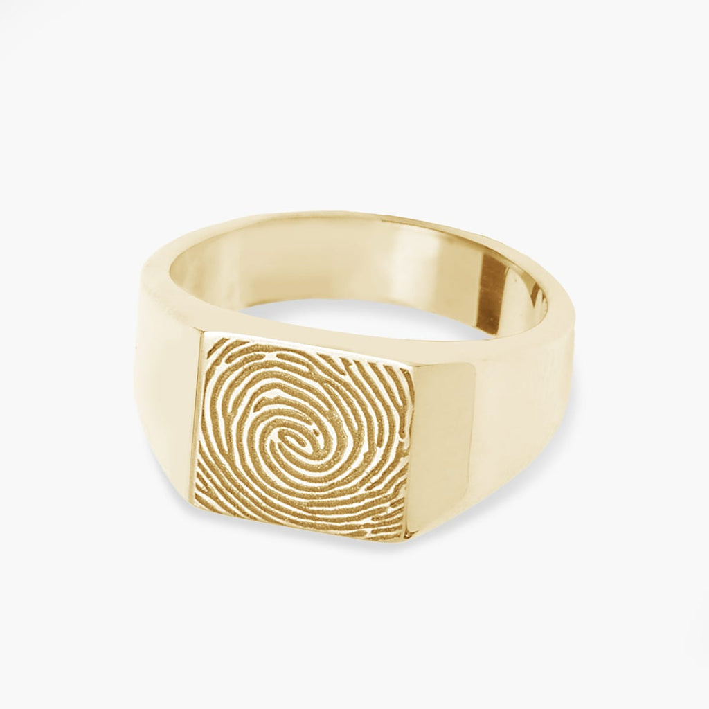 Custom Men's Fingerprint Signet Ring